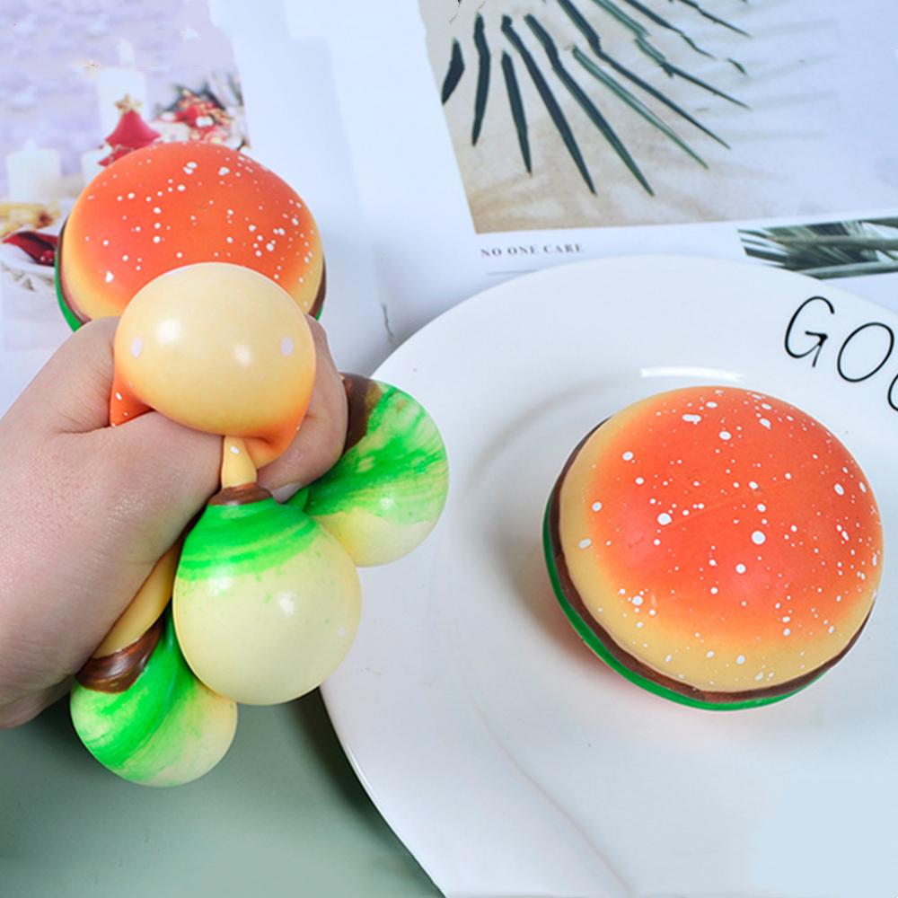 Squishy Stress Relief Toy Hamburger Pinching Cookies Decompression Venting Toy Anxiety Relaxation Office Desktop Accessory