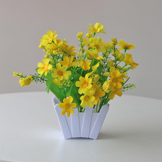 Artificial Flower Weather Resistant Easy To Remain Plastic Marguerite Decorative Faux Flower Bonsai for Balcony