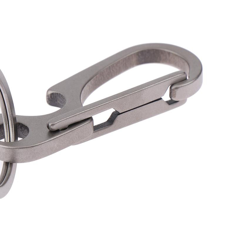 1Pc Titanium Alloy Carabiner Multi-Function Keychain Outdoorwaist Hanging Chain Ring Buckle Beer Bottle Opener Edc Tool