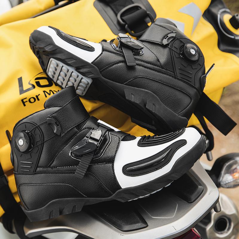 36-48 Unisex motociklu zābaki, liela, maza āda, Citron pretslīdes motociklu zābaki