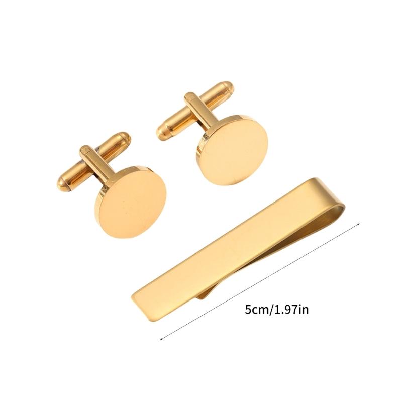 Stylish Men's Tie Clip and Cufflinks Set for Business Professional Craft of Stainless Steel With Elegant Designs