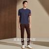 180 Piece Pure Cotton Knit Double-Sided Four Flat Contrasting Round Neck Short-Sleeved Knitted Shirt for Men's Autumn and Winter Base T-Shirt