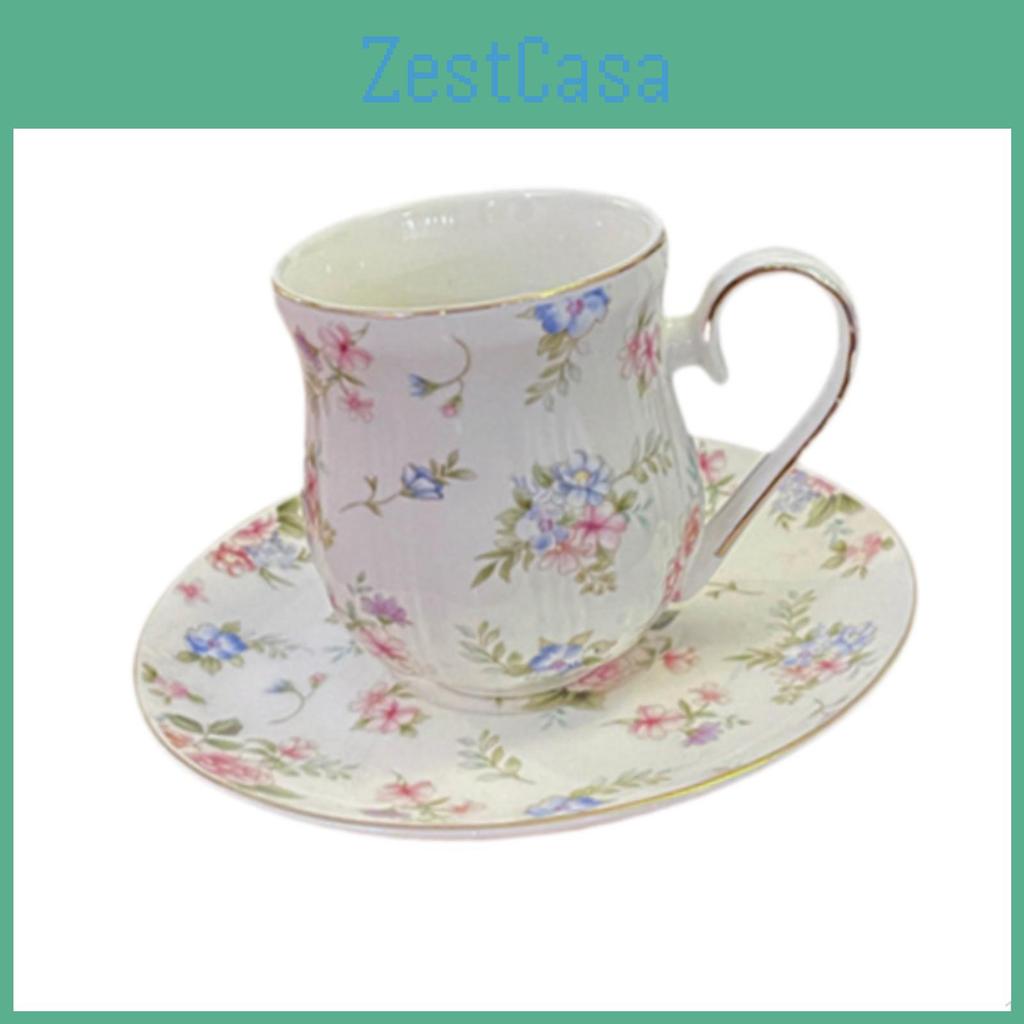 Tea Mugs Cups 180ml300ml Coffee Capacity Gifts Floral Design With Saucer Ornament For Home