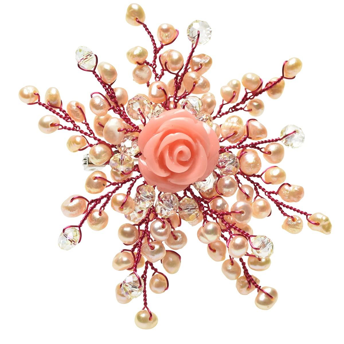 

Freshwater Pearl Corsage Brooch Rose Motif Luxury June Birthstone Present White Day Graduation Ceremony Entrance Ceremony Wedding Drawstring Bag Care