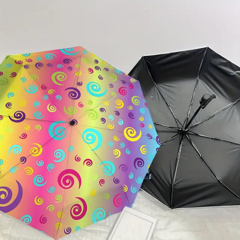 1PC Spiral Patterns Umbrella-8-Rib Reinforced Portable Folding Travel Suitable for All Seasons Outdoor Daily Use Is an Ideal Choice -F357