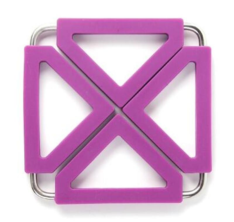 Foldable Square Kitchen Insulation Hot Pad Trivet Coaster Heat Resistant Pads Trivets Mat Multipurpose Silicone Pot Holder