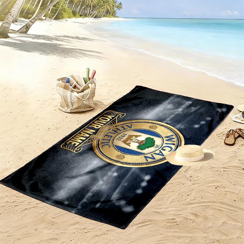 Wigan Athletic F.C Print Beach Towel, Large Soft Quick Dry Towel for Beach Camping Swimming