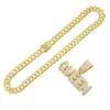 Men's Hip Hop Rhinestone Letter Pendant Cuban Chain Necklace