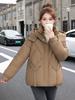 Women’s Short Hooded Windproof Thicken Warm Winter Jacket With Raglan Sleeves