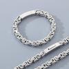 Bracciale Bizantino Personalizzato, Acciaio al Titanio Placcato Sottovuoto Catena Imperatore Fibbia Magnetica Set Collana da Uomo