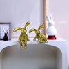 Nordic Electroplated Modern Rabbit Ornament - Elegant Long-Legged Toy Car Decoration for Living Room