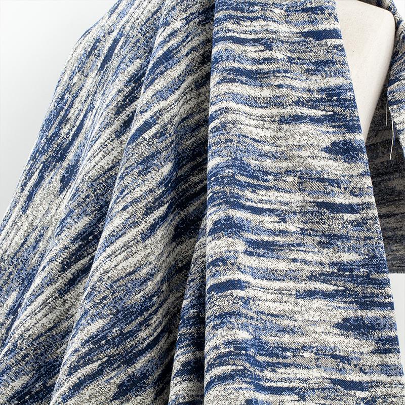 Tie-Dye Blue Denim Fabric Jacquard By Meters For Coats Dresses Pants Sewing Oil Painting Striped Pattern Jeans Cloth Comfortable