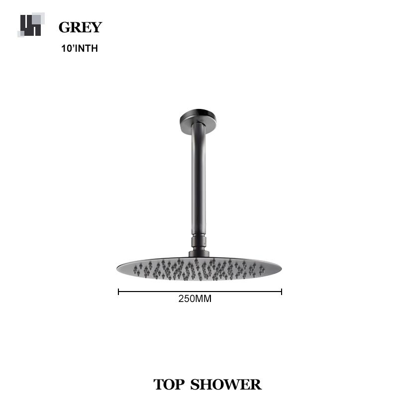 High Quality Brushed Gold 10 Inch Stainless Steel Rainfall Shower Head Bathroom Square Round Showerhead Arm Accessory G1/2