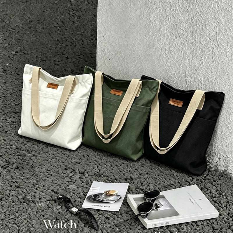 Large Capacity Fashionable Canvas Tote Bag - Versatile Single Shoulder Bag for Casual Commute