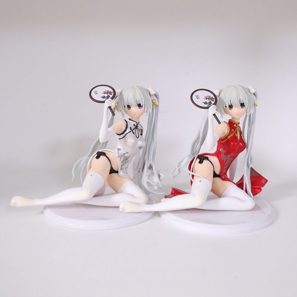 12CM Anime Yosuga no Sora Kasugano Sora Figure Cheongsam Red White Model Toy Gift Aciton Figure PVC