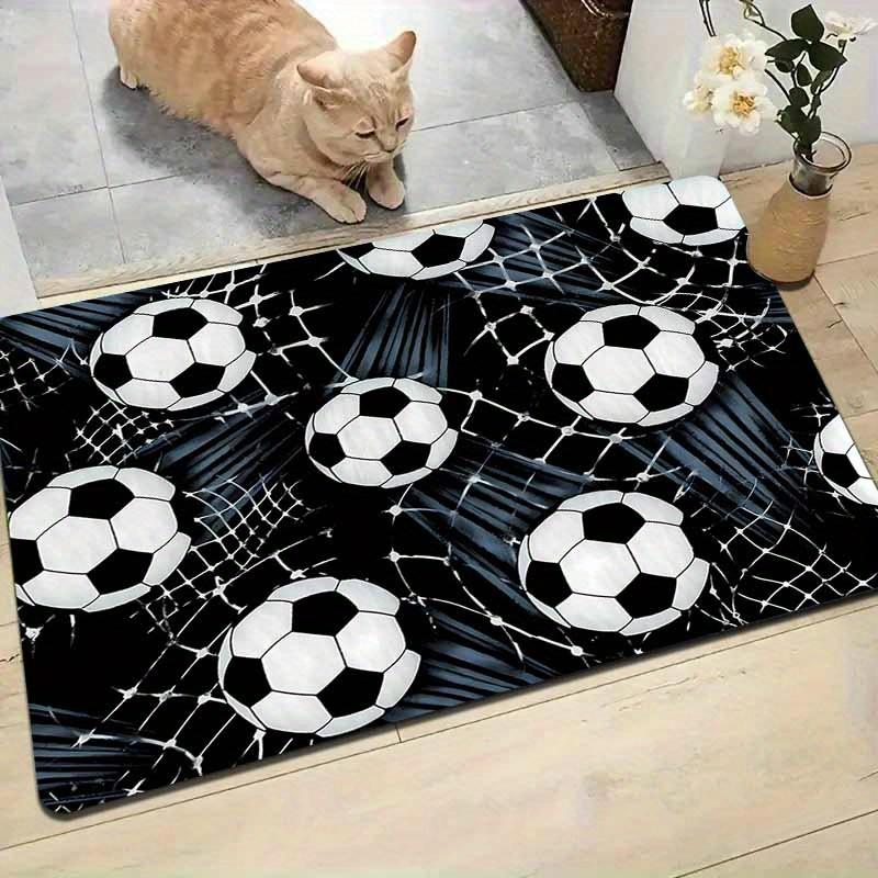 Soccer-Themed Area Mat - Non-Slip, Soccer Balls Design, Perfect for Living Room, Kitchen, Porch, and Home Decor, Home Decor Mat