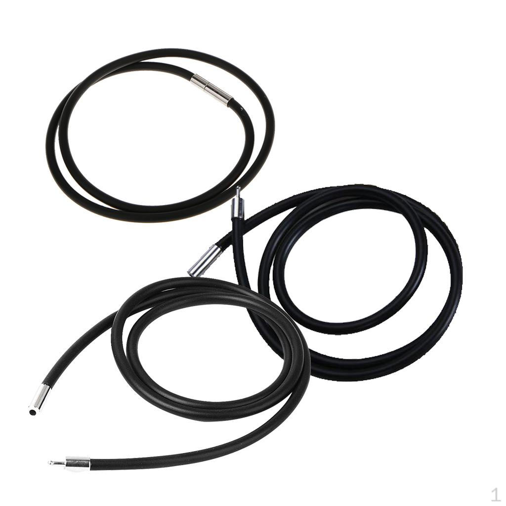 

3 шт. 16/18/20 дюймов Черная резиновая цепочка из нержавеющей стали для ожерелья