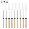 Telescoping Barbecue Fork Stainless Steel Double Metal Skewers Roasting Stick Smores Skewer for Hot Dog BBQ Picnic Camping
