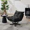 Relax Chair, 3-Way Backrest (95 Degrees/110 Degrees/125 Degrees) - Black Metal Legs, Cat-Scratch Faux Leather, Chenille Cover, Memory Foam