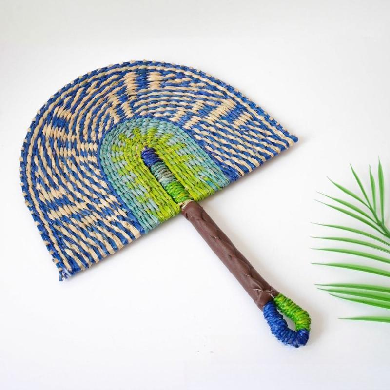 Natural Seagrass Woven Wall Hanging Boho Home Decor for Living Room Entryway Bedroom Handmade Rattan Fan Decor