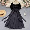 Gentle wind French first love dress summer dress new strap bow waist temperament swinging A-shaped skirt
