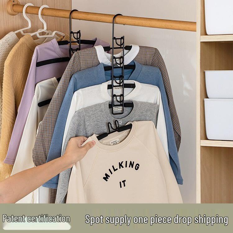 Space-Saving Children's Hangers: Multifunctional Baby Clothes Drying Rack with Hooks.