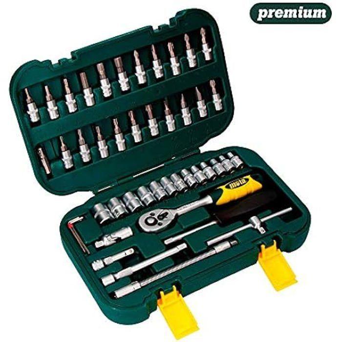 Lot de 45 douilles 1/4" - Mota Tools - Chrome-Vanadium - Résistantes - Durables - Outils de qualité