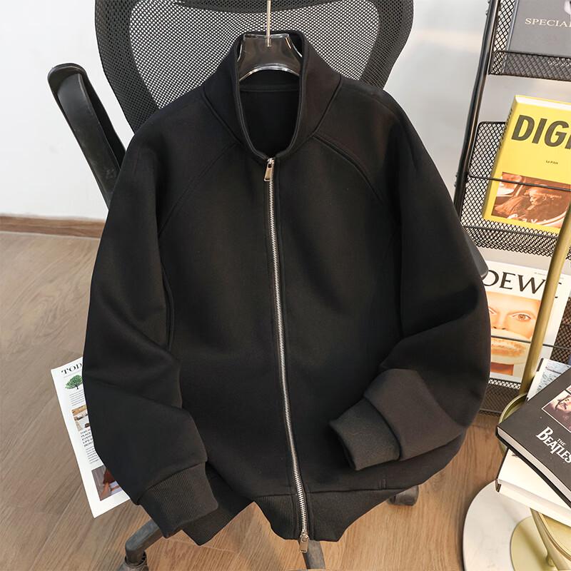

MEDE Men s Stand Collar Zipper Baseball Sweatshirt Jacket M