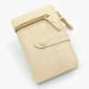 Short women's wallet, leather zipper card bag, trendy change bag.