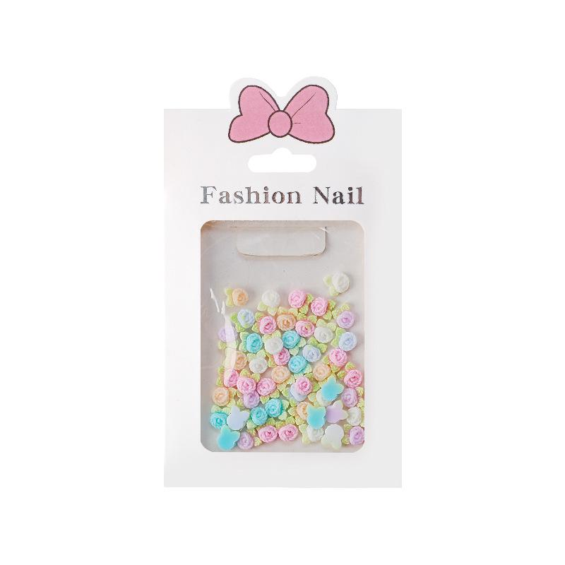 Colorful Resin Flower Nail Art Accessories - 50 Pcs of 3D Flat Bottom Roses