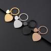 Stainless Steel Heart-Shaped Keychain for Engraving - Festival Gift