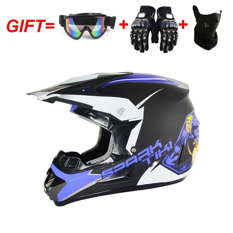 Full Face ATV Helmet Adults With Visor Mask Gloves DOT Certified ABS Off-Road Dirt Bike Motorcycle