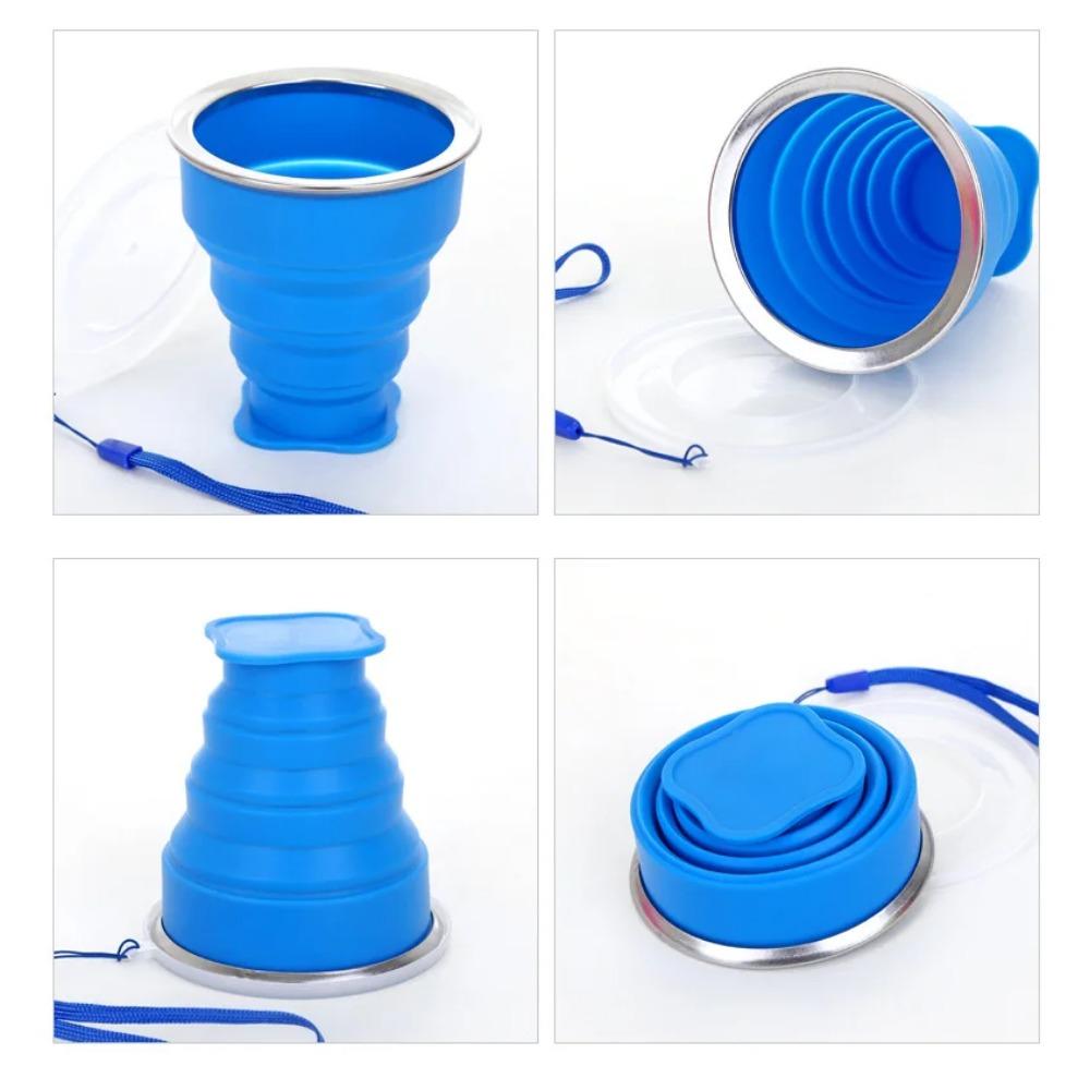 Outdoor Portable Silicone Folding Water Cup, Multifunctional Telescopic Water Cup, Candy Silicone Mouthwash Folding Cup