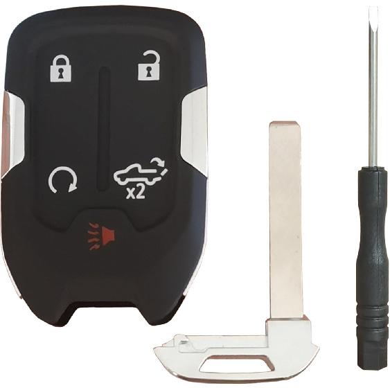 Replacement for Keyless Entry Remote Key Fob Shell Fit for Chevy Silverado and GMC Sierra 1500 2500HD 3500HD 2019-2022 (1-Black)