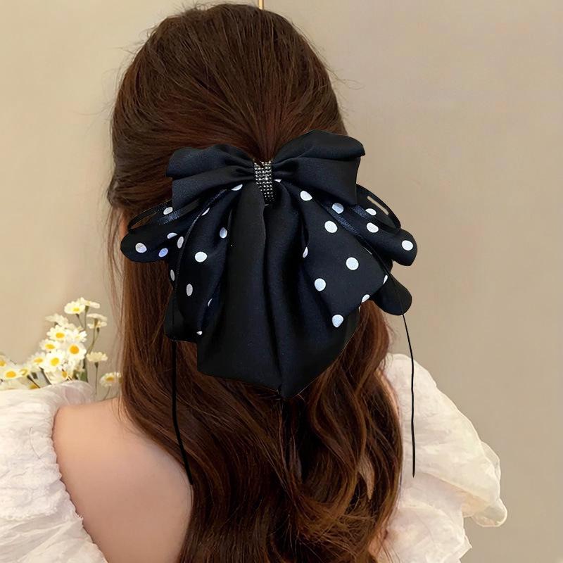Handmade Chiffon Floral Bow Ponytail Clip for Voluminous Hair