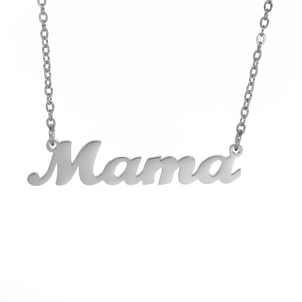 

My Shape Mama Letter Flower Pendant Necklaces for Women Stainless Steel Charms Choker Chain Jewelry Mother s Day Gifts Wholesale