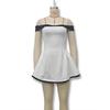 Women's Spring New Product Contrasting Color Design Sexy Tube Top Slim Ruffle Edge Dress