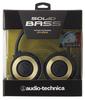 Casque portable BGD Solid Bass avec Audio-Technica ATH-WS550 Noir Profond Doré Bass,