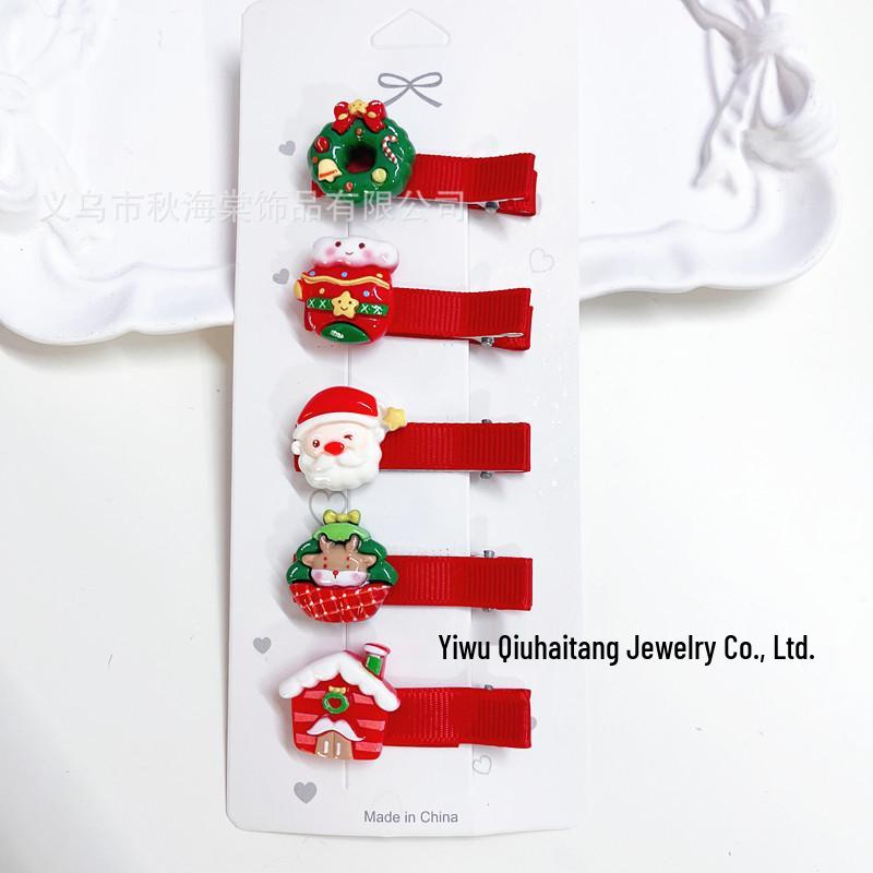 Christmas Hair Clip & Headband Set: Antlers, Snowman, Santa Claus Party Accessories