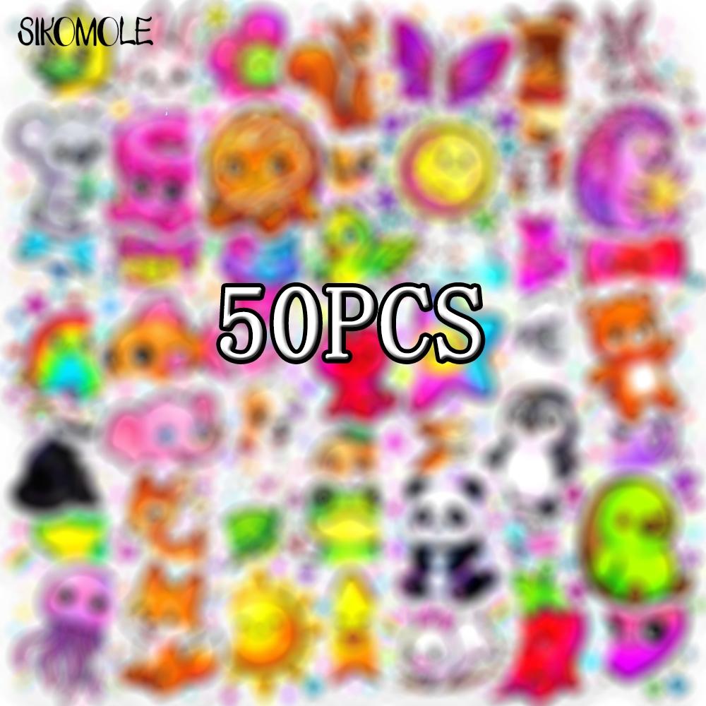 10 30 50Pcs Cartoon Animal Cute Stickers Shining Food Diy Book Skateboard Guitar Luggage Suitcase Decoration Graffiti Sticker