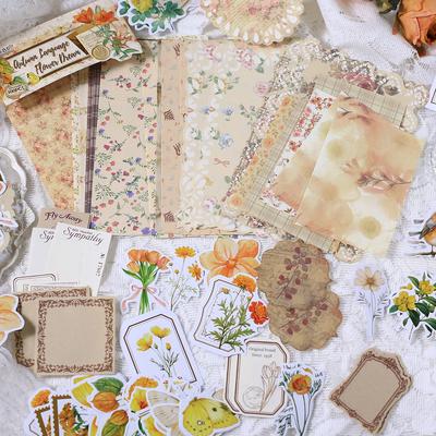 100 Pcs Vintage Scrapbooking Paper Collage Paper Self-Adhesive Stickers for Scrapbooking Journal DIY Decoration Scrapbook Paper