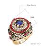 Women's Luxury Round Colorful Rhinestone-Inlaid Finger Ring Party Jewelry Gift