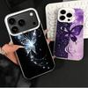 Beautiful Purple Butterfly Soft Phone Case for iPhone 15 16 17 Pro Max 17Air 16E 14 Plus 13 12 Mini Shockproof Cover Back Shell