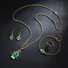 4PCS/Set Christmas Women Alloy Jewelry Set Santa Elk Bell Earrings Necklace Bracelet Decor Xmas Accessories Gift for Girl Women