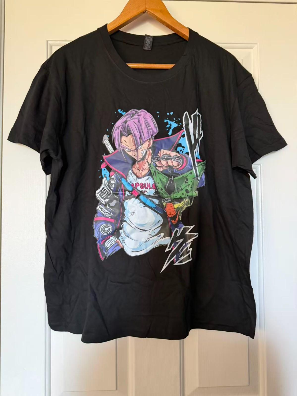Dragon Ball Z Trunks Anime Shirt – Future Trunks Sword Graphic Black Tee 2XL