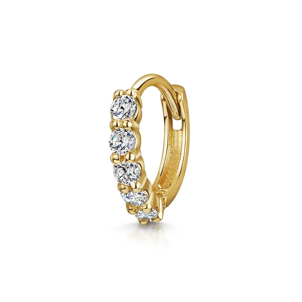 LENNIK 925 Silver Shiny Rhinestone Hoop Earrings For Women Single Cartilage Small Hoop Ear Bone Buckle Piercing Jewelry