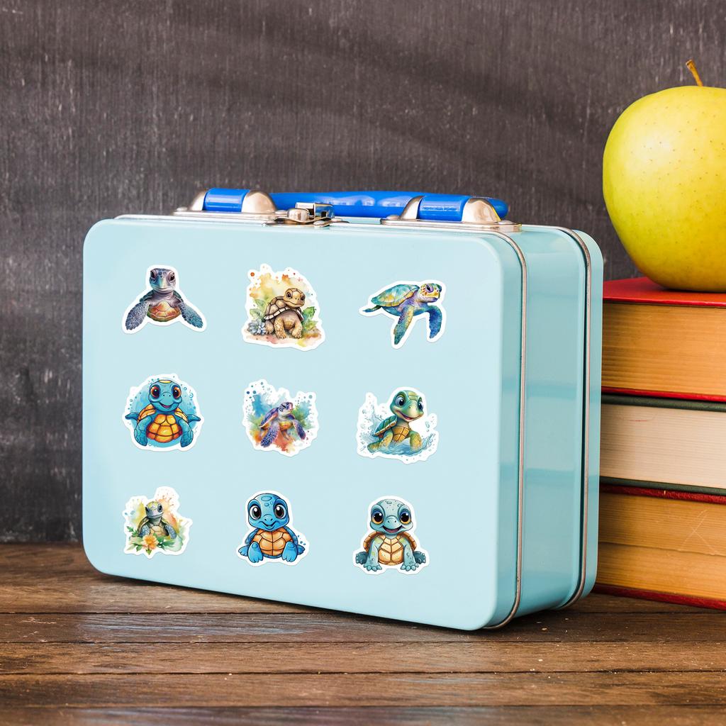 50 Cute Little Turtle Doodle Stickers Skateboard Suitcase Decoration Stickers Waterproof Creative Children Cartoon Stickers