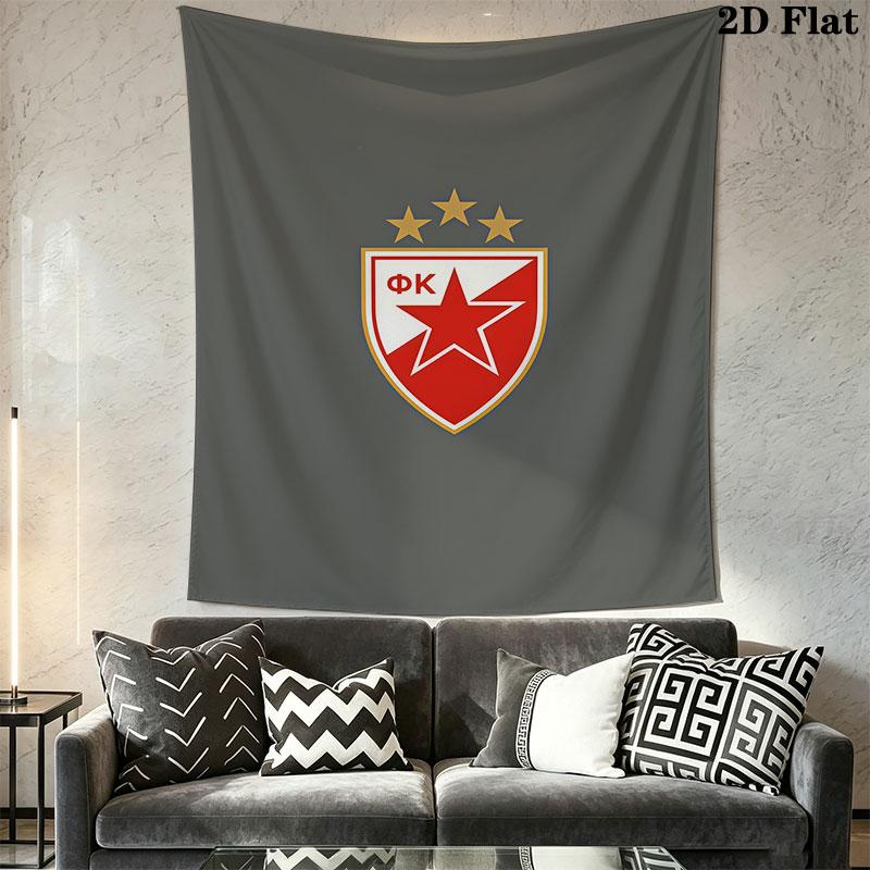 Crvena Zvezda logo Wall Hanging Printed Fabric Blanket Decorative Tapestries for Bedroom Living Room Home Decor