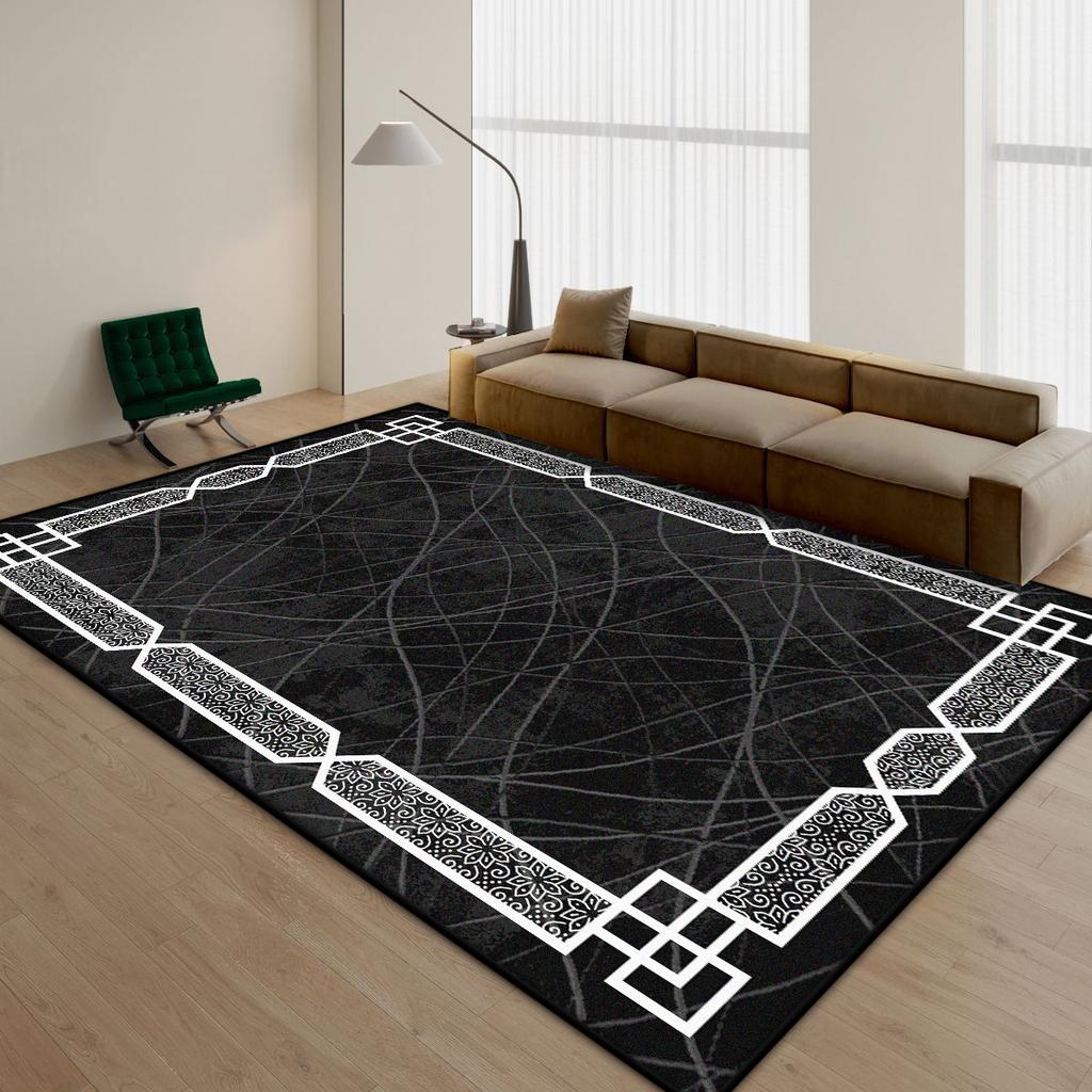 Chinese Style Stripe Living Room Carpet Minimalism Decoration Home Bedroom Bedside Non-slip Rug Easy Clean Washable Floor Mat