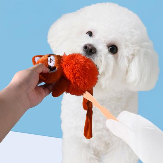 Pet Chew Toy Cartoon Animal Shape Interactive Tug-of-War Pet Toy with Pull-Out Cotton Rope Built-in Sound Bite-resistant Dog Squeaky Toy
